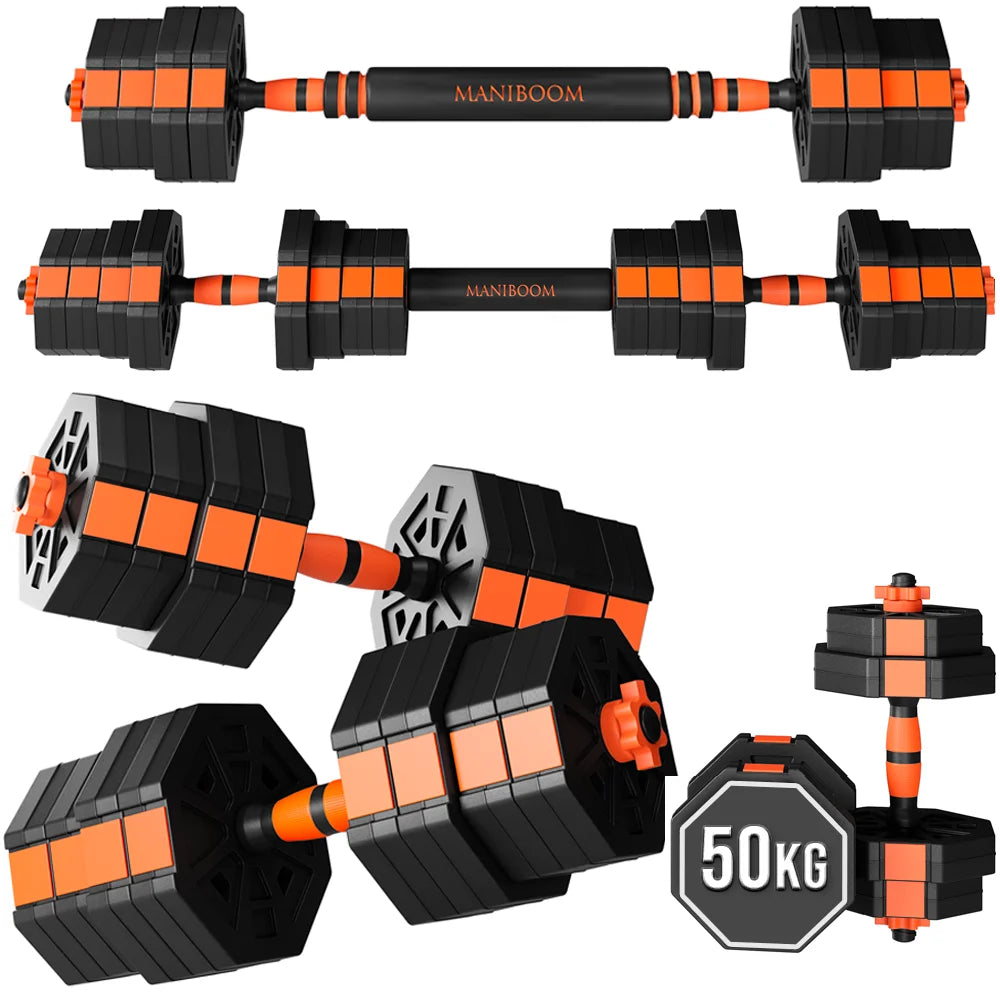 Mancuernas ajustables de 10 KG a 50 KG con barra antideslizante