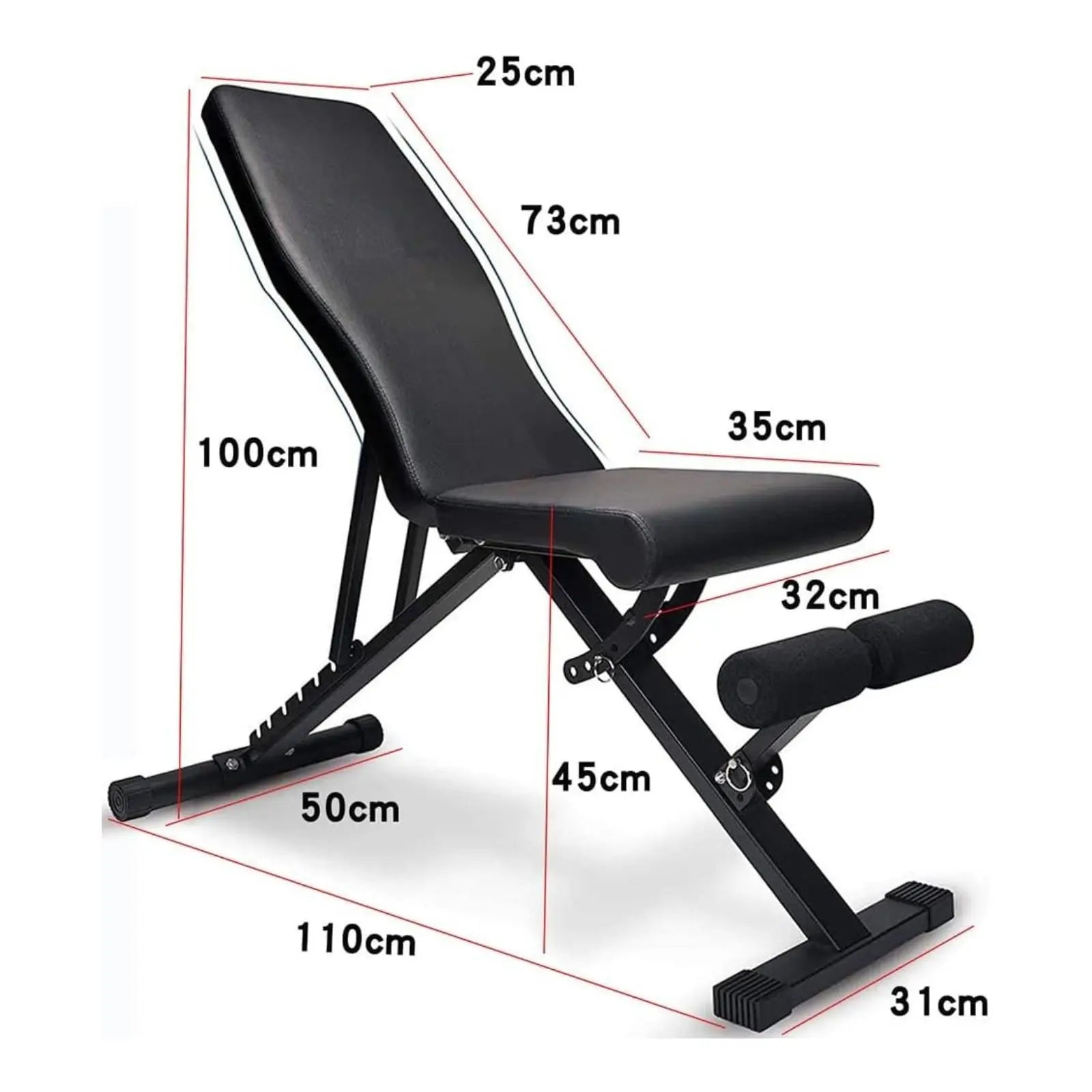Banco plegable con 7 posiciones regulables 0º-75º