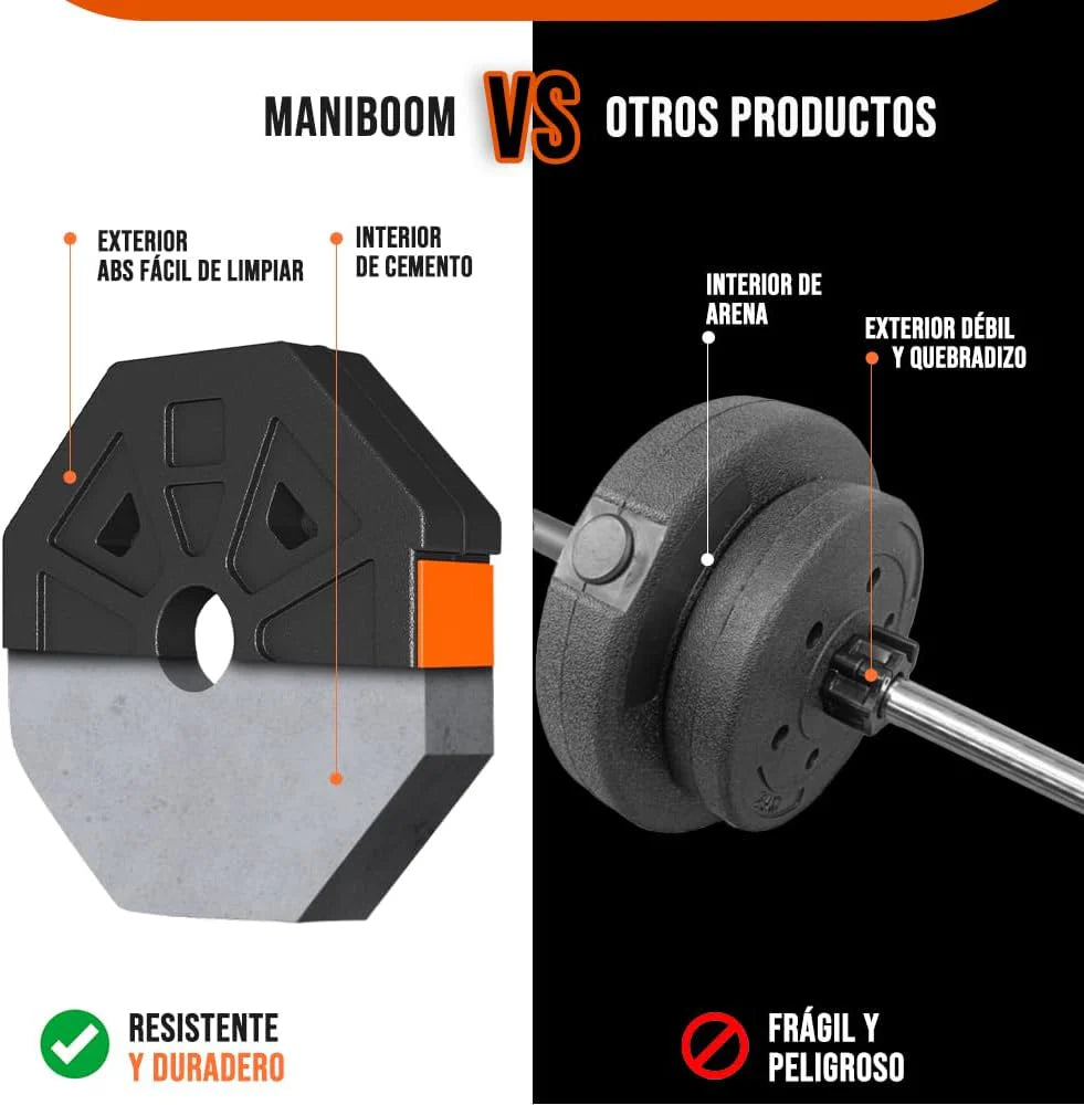 Mancuernas ajustables de 10 KG a 50 KG con barra antideslizante